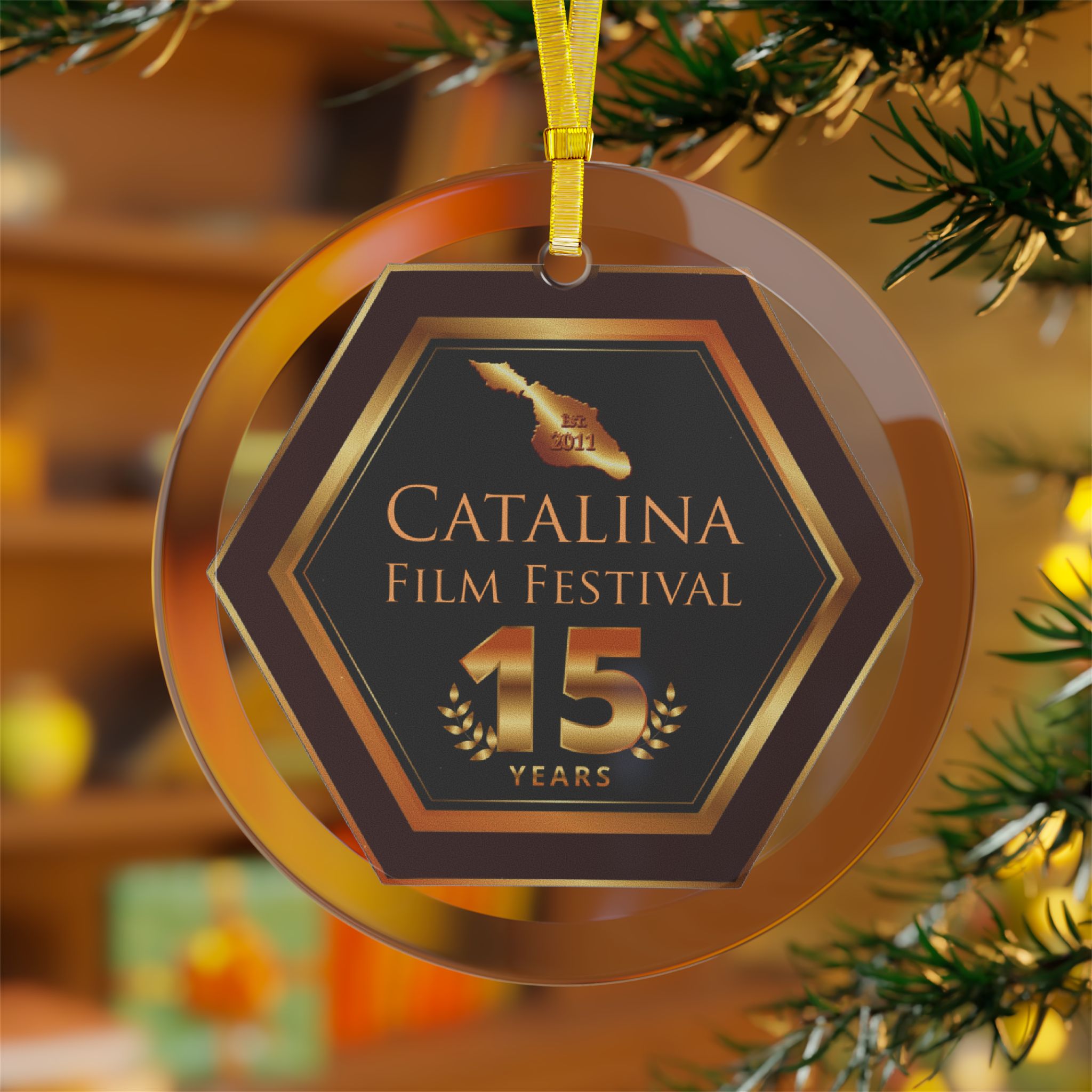 Catalina Film Festival - Glass Ornament - 15th Anniversary Commemorative Item - Image 4