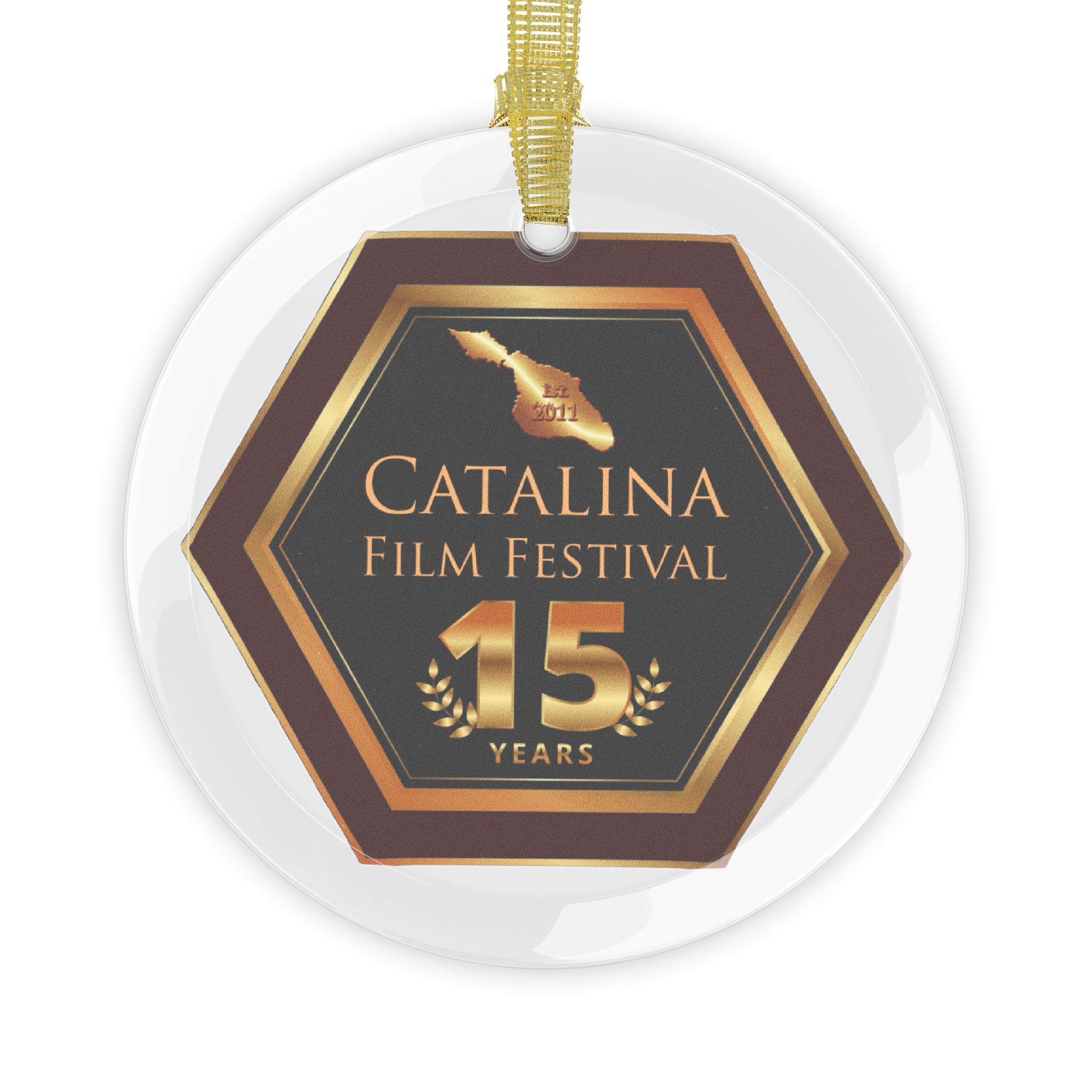 Catalina Film Festival - Glass Ornament - 15th Anniversary Commemorative Item