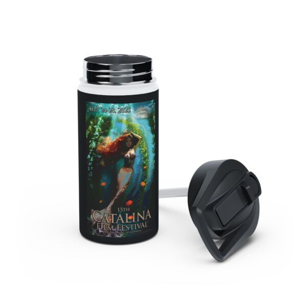 Catalina Film Festival - Stainless Steel Water Bottle - Official 2025 CFF Poster Design (By Emese Simon) - Image 3