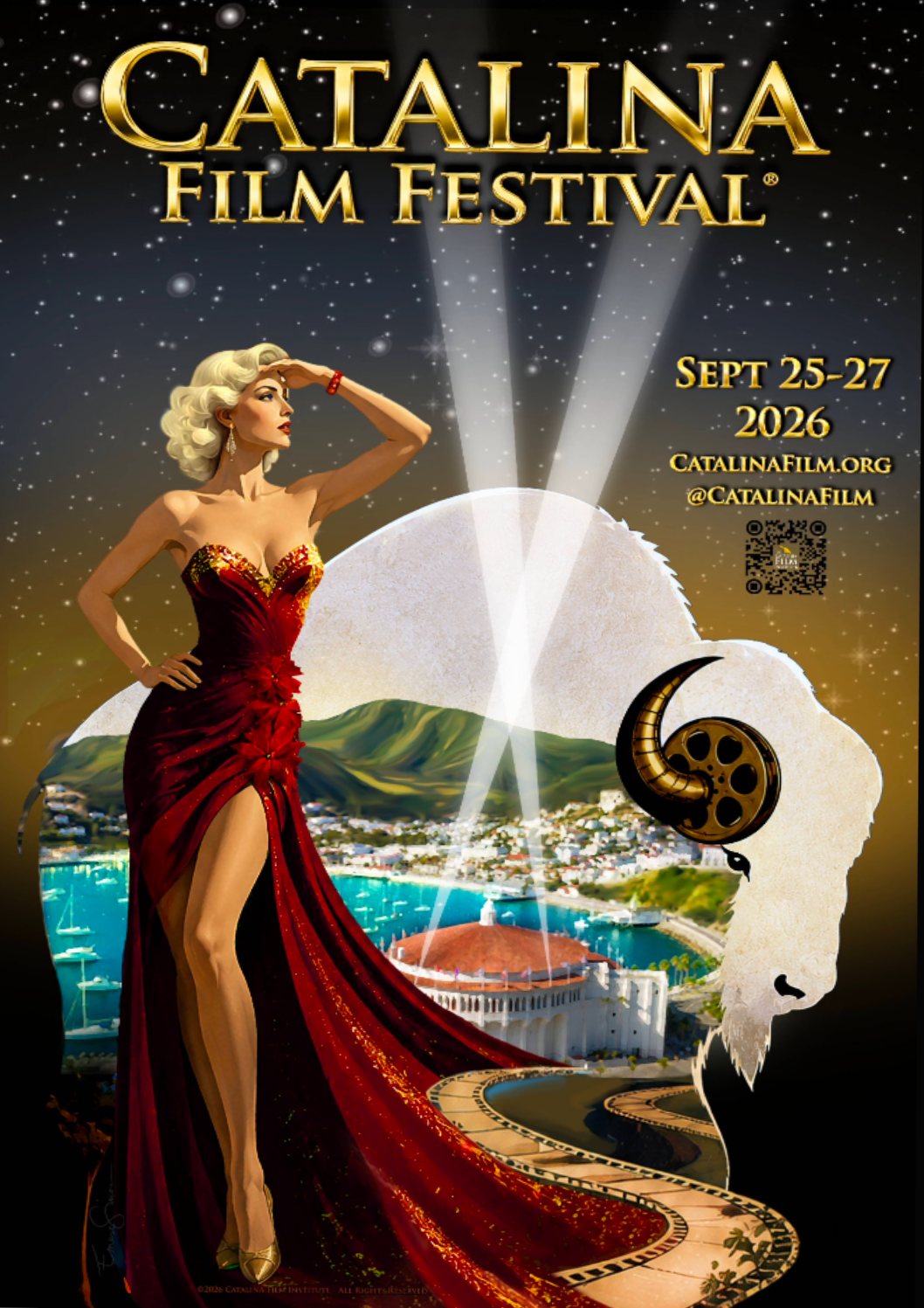 Official Catalina Film Festival 2026 artwork by Emese Simon
