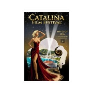 catalina film festival kiss cut stickers official 2026 cff poster design by emese simon (1)