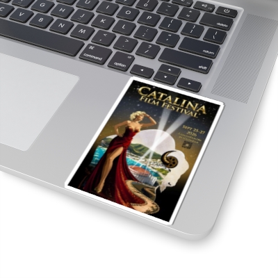 catalina film festival kiss cut stickers official 2026 cff poster design by emese simon (4)