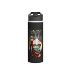 catalina film festival stainless steel water bottle official 2026 cff poster design by emese simon (4)