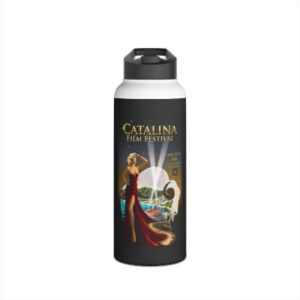 catalina film festival stainless steel water bottle official 2026 cff poster design by emese simon (8)